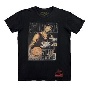 Mitchell & Ness Allen Iverson Slam Magazine T Shirt Mens Medium Black Vintage